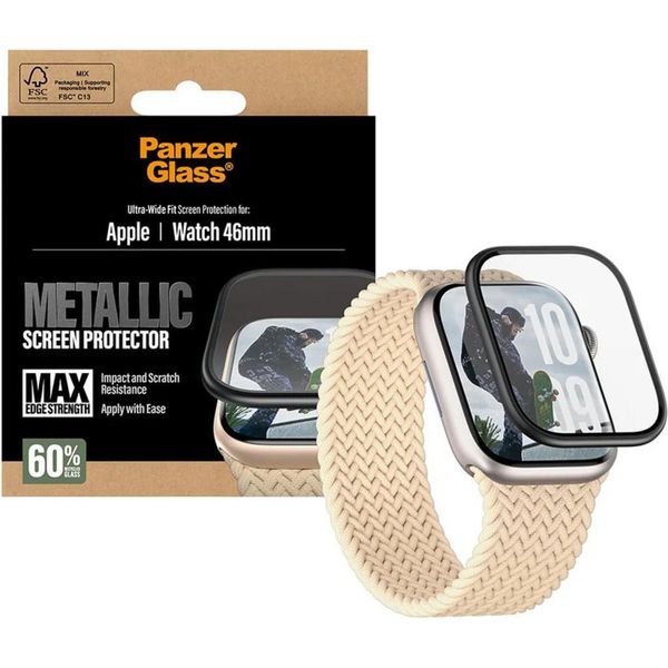 Panzerglass ® Pellicola Protettiva Metallica Apple Watch Series 11 | 10 | 46Mm, Apple, Apple - Watch Series 10 46Mm, Apple - Watch Series 11 46Mm, Applicazione A Secco, Resistente Ai Graffi, Resistente Agli Urti, Trasparente, 1 Pezzo(I)-image