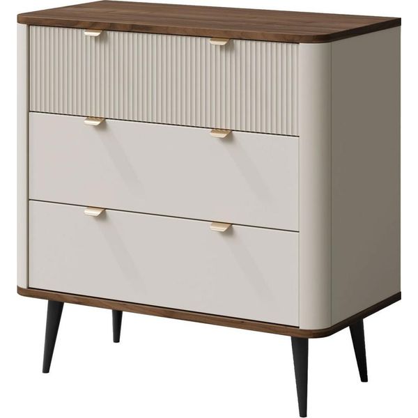 Cassettiera Marly 90X40X82Cm Colore Selezionabile, Cashmere / Noce-image