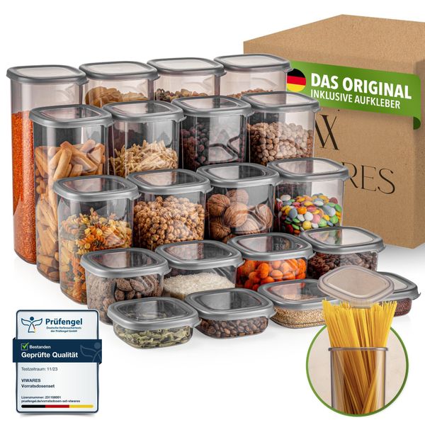 Contenitori Per Alimenti Con Coperchio Ermetico Viware, Set Da 20 Contenitori Per Alimenti Senza Bpa, Contenitori Per Cereali E Farina Da Cucina, Pratici Organizer Da Cucina, Contenitori Per Conservare Gli Alimenti Freschi-image