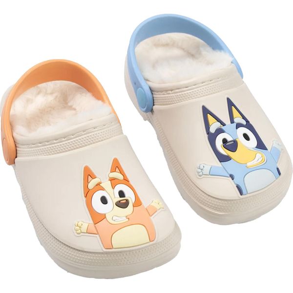 Bluey - Zoccoli Da Disegno Per Bambini, Foderati Di Pelliccia NS9514 (25 Eu) (Multicolore)-image