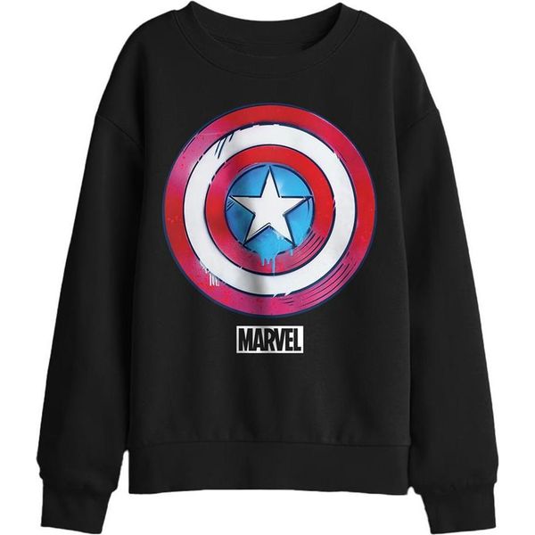 Captain America - Felpa Per Bambini TV29724 (152-158) (Schwarz)-image