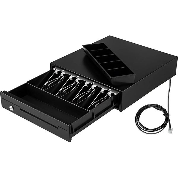 Cassetto Per Contanti Deluxe - Cassetto Per Contanti - Cassetto Per Contanti - Sistema Pos Cassetto Per Contanti - Per 5 Monete - Con 2 Chiavi-image