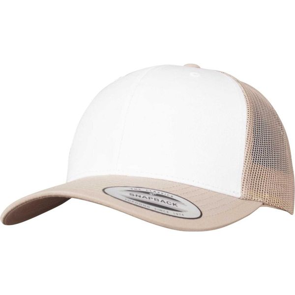 Flexfit - Cappello Trucker Per Uomo/Donna Unisex, Colori A Blocchi BC6964 (Taglia Unica) (Khaki-Brown/White)-image