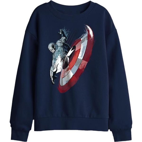 Captain America - Felpa Per Bambini TV29840 (128) (Marine)-image