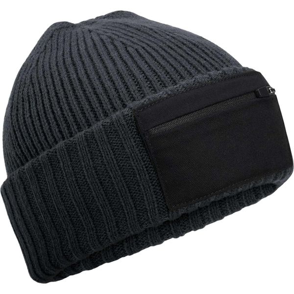 Beechfield - Berretto Da Uomo/Donna Unisex, Con Cerniera BC6978 (Taglia Unica) (Grigio Grafite/Nero)-image