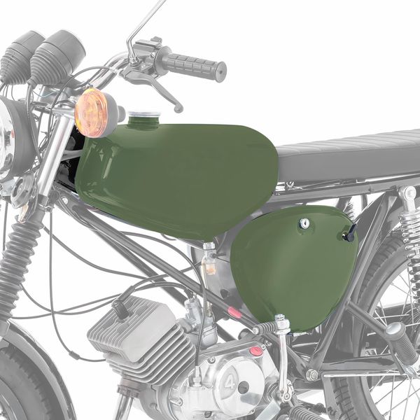 Serbatoio / Serbatoio Benzina Per Simson S51 / S50 / S70 Con Copertura Laterale Verde Oliva-image