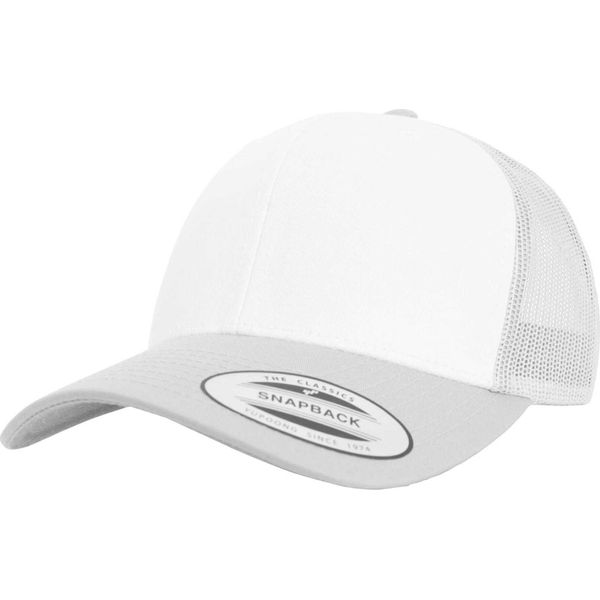 Flexfit - Cappello Trucker Per Uomo/Donna Unisex, Colori A Blocchi BC6964 (Taglia Unica) (Argento/Bianco)-image