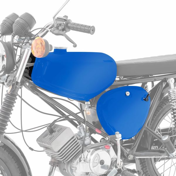 Serbatoio / Serbatoio Benzina Per Simson S51 / S50 / S70 Con Copertura Laterale Tappetino Blu-image