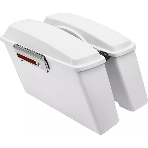 Valigia Laterale Per Harley Davidson Road King Classic 98-13 Bianco Liscio-image