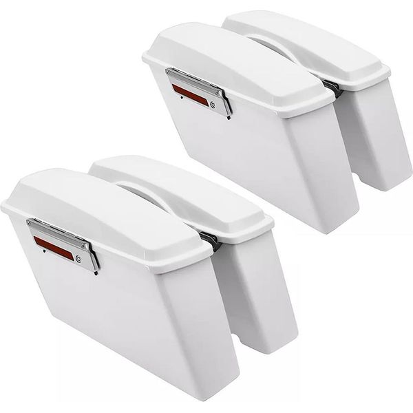 Set Di 2 Valigie Laterali Per Harley Davidson Touring Modelli 94-13 # White G-image