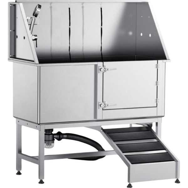 Bagno Per Cani Deluxe - 1270 Mm - Acciaio Inox - Bagno Per Animali Domestici-image