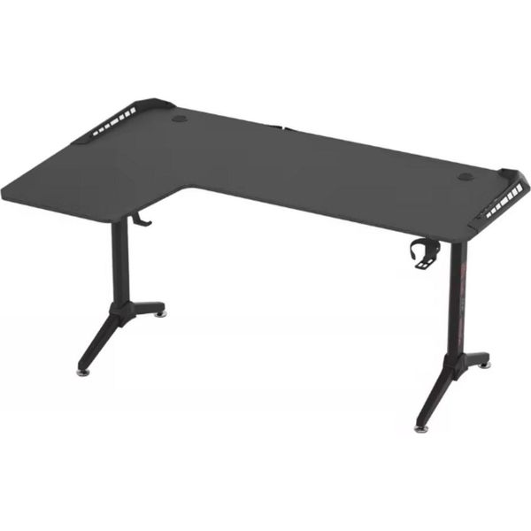 Scrivania Da Gioco Con Angolo A L "Brutal"" - 162 Cm - Con Illuminazione Led Rgb, Angolo Destro, Telaio E Staffa In Metallo - Nero"-image