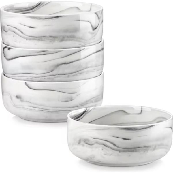 Servizio Da Tavola Imperial - 4 Pezzi - Ceramica - Piatto Da Colazione, Piatto Da Pranzo E Piatto Fondo - Grigio-image