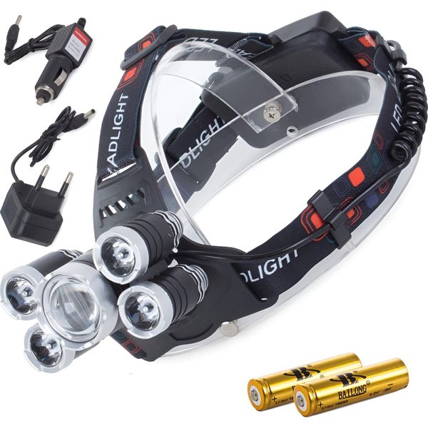Bailong Lampada Frontale Led Cree XM-L T6 4X Xpe-image