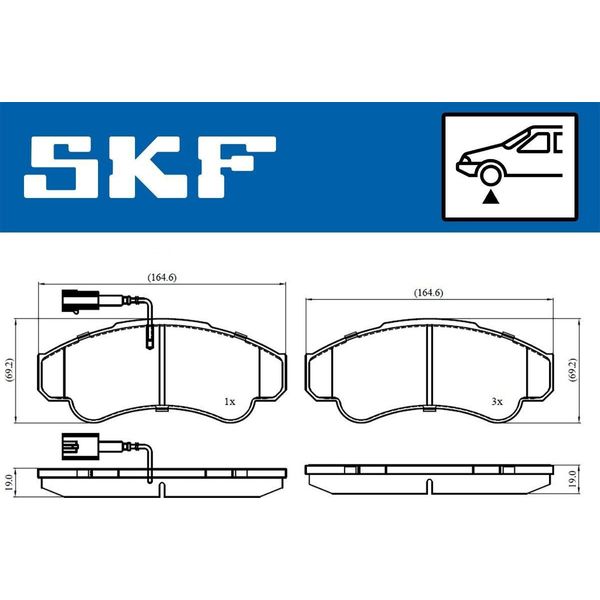 Skf Set Di Pastiglie Freno Anteriori Per Fiat Ducato (250, 290) Vkbp 80441 E-image