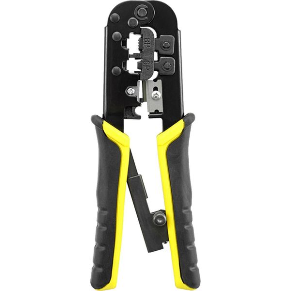 Pinza A Cricchetto 3 In 1 Pinza Spelafili Multifunzione, 8P 6P Linea Di Rete Telefonica, Pinza Spelafili, Strumento Manuale Per Elettricisti-image