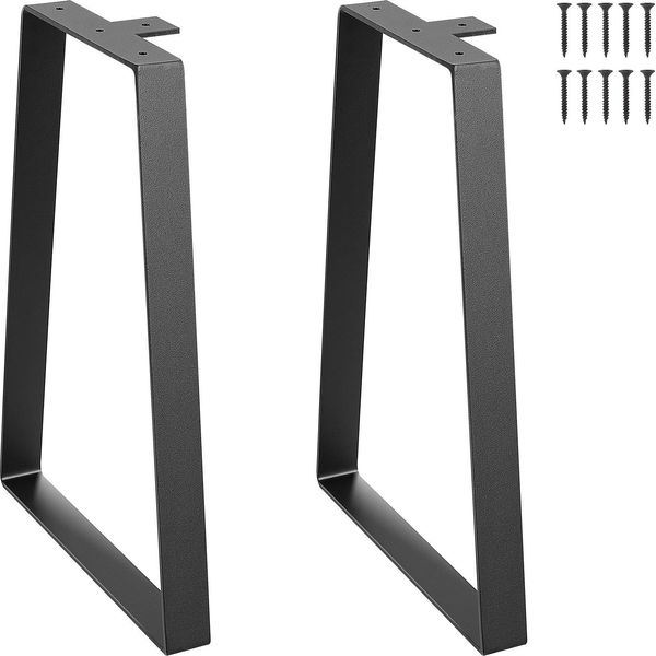 Vevor Set Di 2 Guide Per Tavoli Alte 406,4 Mm Base Per Tavoli Con Portata Di 181 Kg Gambe Per Tavoli Acciaio Al Carbonio Gambe Per Mobili Nero Base Per Tavoli Ideale Per Tavoli Da Cucina Consolle Da Salotto Tavoli Da Studio Ecc.-image