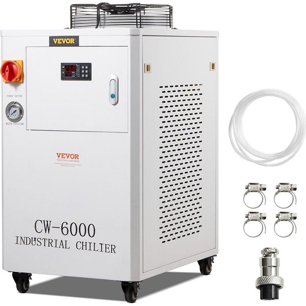 Refrigeratore D'acqua Industriale, CW6000, Sistema Di Raffreddamento Ad Acqua Da 1500 W Con Compressore, Capacità Del Serbatoio Dell'acqua 15 L, Portata Massima 65 L/Min, Per Il Raffreddamento Di Macchine Per L'incisione Laser CO2-image