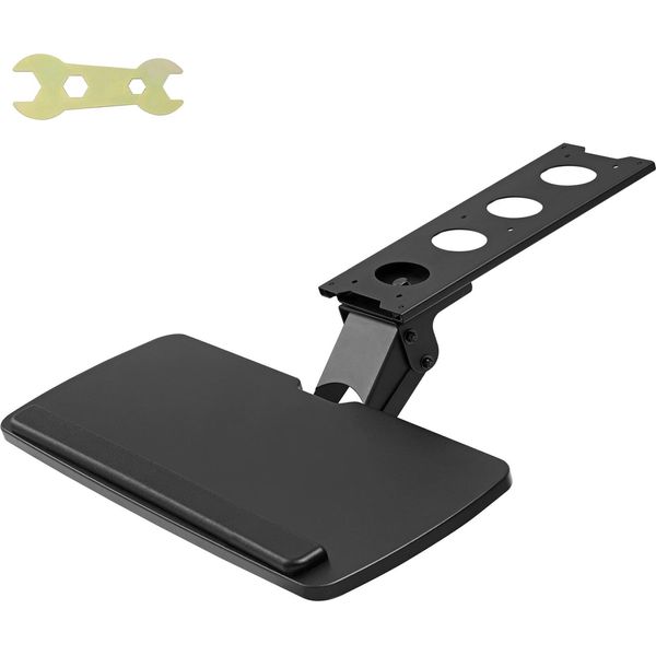 Succebuy Vassoio Per Tastiera Regolabile Sotto La Scrivania, Regolabile In Altezza E Angolazione, Grande Supporto Per Tastiera Estensibile (25 X 9,8 Pollici) Per L'ufficio Domestico-image