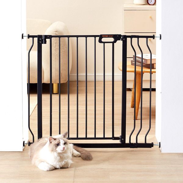 Cancelletto Di Sicurezza Per Porte, Cancelletto Per Scale, Larghezza 749-990 Mm Cancelletto Per Bambini, Cancelletto Per Animali, Cancelletto Per Scale, Orientabile Su Entrambi I Lati Altezza 762 Mm, Cancelletto Per Bambini Nero Senza Foratura-image