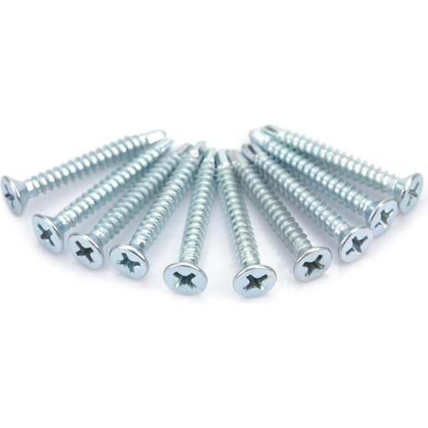 50Pcs M4.2 Testa Piatta Autoperforazione Viti Autofilettanti Set Di Viti Di Coda Di Perforazione (M4.2*50)-image