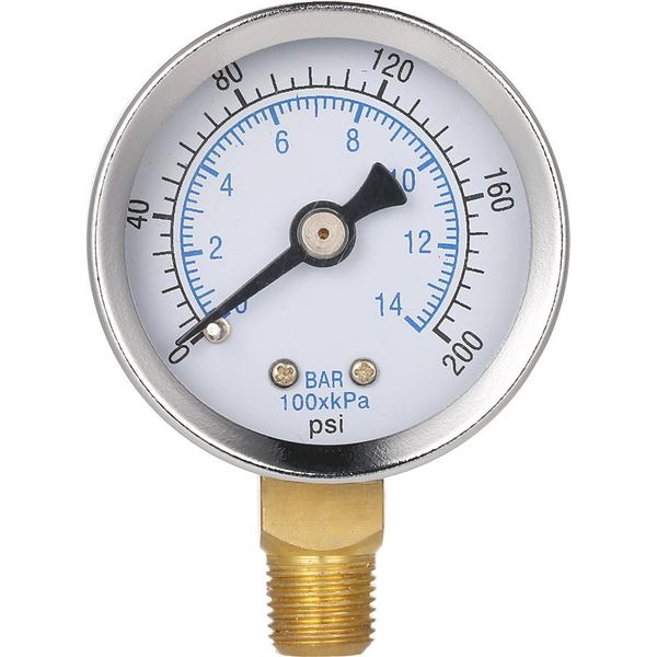 40 Mm 0~200Psi 0~14Bar Filtro Piscina Pressione Acqua Quadrante Manometro Idraulico Manometro 1/8" Npt Filettatura"-image