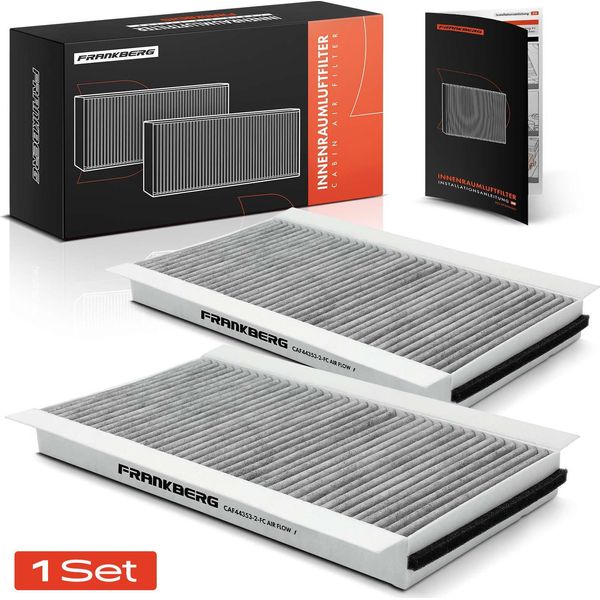 Frankberg 2X Filtro Aria Cabina Carbone Attivo Per Bmw Serie 5 E60 E61 Serie 6 E63 E64 Alpina B5 B6-image
