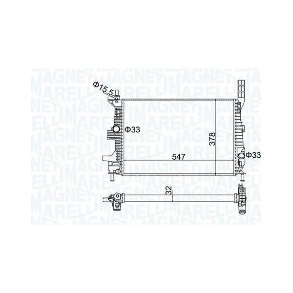 Magneti Marelli 350213173800 Radiatore Radiatore Acqua Radiatore Motore Per Ford Focus Iii Turnier Focus Iii C-Max Ii (DXA/CB7, Dxa/Ceu) Grand C-Max-image