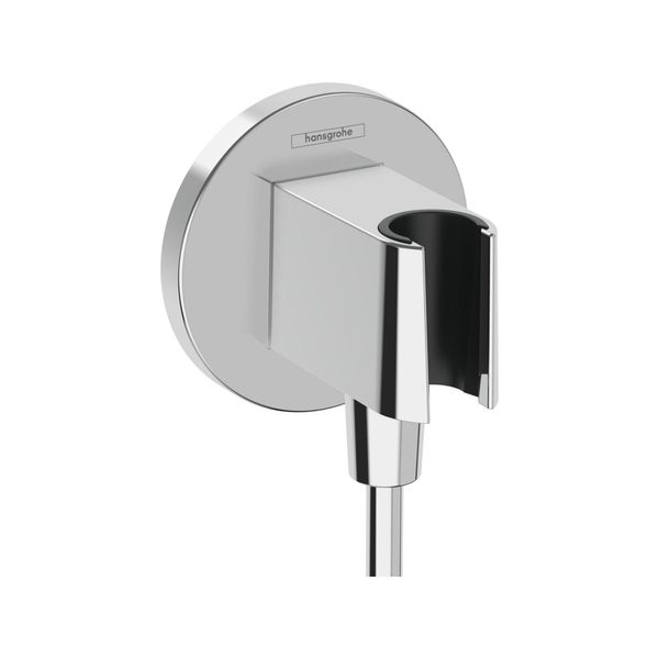 Hansgrohe Wandanschluss Fixfit S Rund, Mit Brausehalter, Chrom (26888000)-image