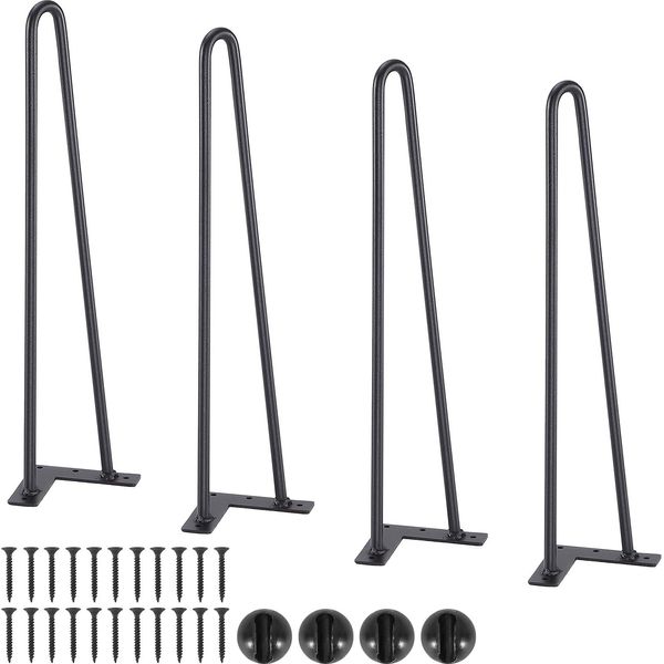 Vevor Set Di 4 Gambe Da Tavolo A Forcina 482 Mm Di Altezza 110X110 Mm Piastra Di Montaggio Acciaio Al Carbonio Verniciato A Polvere Gambe A Forcina Portata 227 Kg Ideale Per Tavoli Da Cucina Soggiorno Console Tavoli Da Studio-image