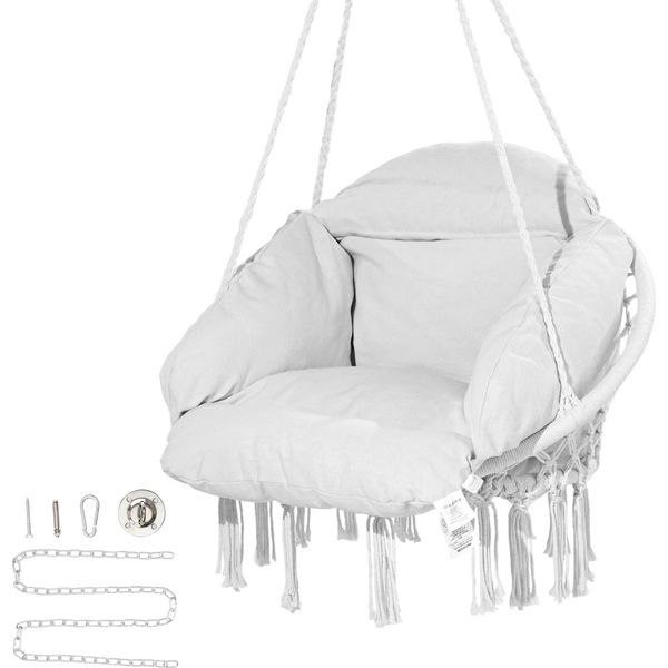 Poltrona Sospesa Succebuy: Un Accogliente Relax Per Ogni Ambiente. Questa Poltrona Succebuy Ha Una Capacità Di Carico Di 120 Kg, Tubo D'acciaio E Corda Di Cotone E Cuscini. Ideale Per Le Camere Da Letto-image