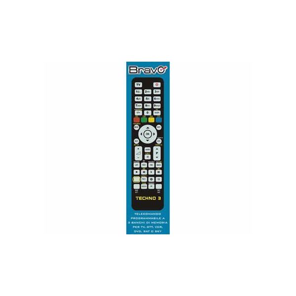 Bravo Techno 3 Telecomando Universale Ir Wireless Programmabile 3 Dispositivi Nero-image