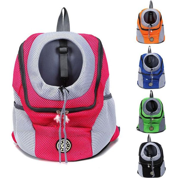 Borsa Portatile Per Cani Zaino Per Cani A Mani Libere Borsa Da Viaggio Per Animali Domestici Regolabile Per Cani Di Piccola Taglia Gatti Rossi M-image