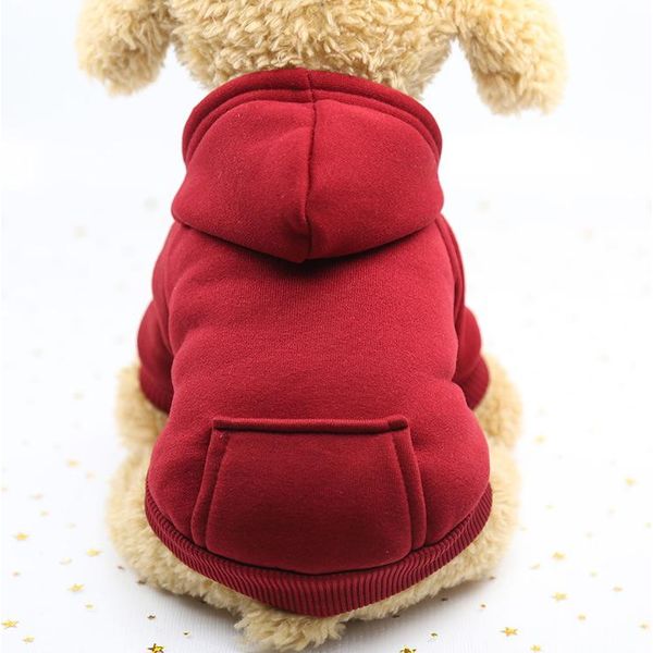 Felpa Con Cappuccio Per Cani In Cotone, Cappotto Per Cani, Caldo Per Cani, Maglione Per Cani Con Cappuccio, Vestiti Per Cani E Gatti, Vestiti Per Cani In Inverno, 2XL, Rosso-image