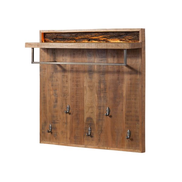 MASSIVMOEBEL24 | Guardaroba In Legno Di Acacia 88X25X88 Laccato Naturale Bark #119-image