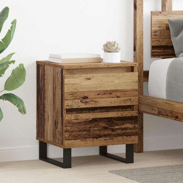 Vidaxl Comodino Con Cassetti In Legno Di Recupero 40 X 35 X 50 Cm Materiale A Base Di Legno-image