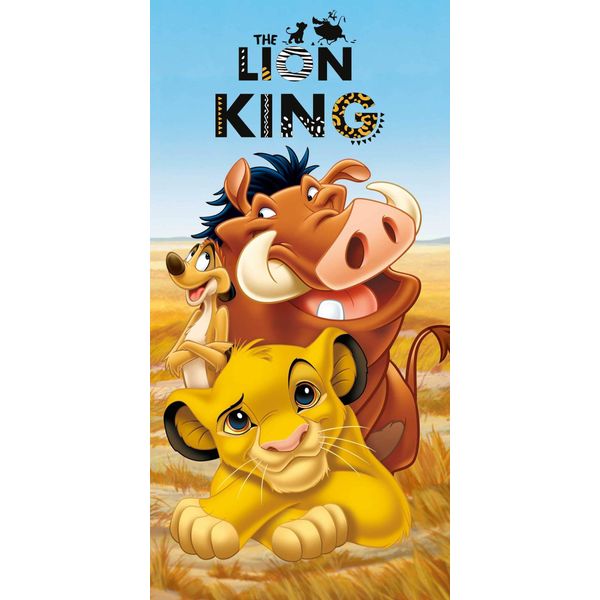 Asciugamano Disney Re Leone, Simba, Timon, Pumba, 70 X 140 Cm 100% Cotone-image