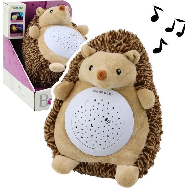 Riccio Di Peluche Che Dorme Coccolandosi Con La Luce E Il Suono Marrone-image