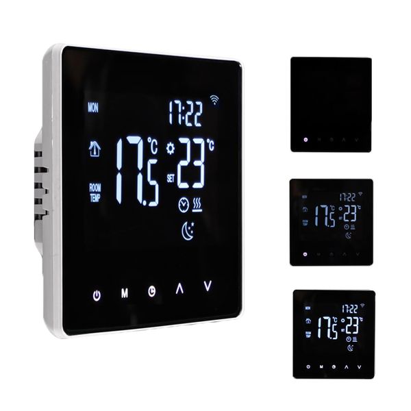 Termostato Intelligente Wifi Per Il Riscaldamento Dell'acqua, Touchscreen Lcd, Programma Settimanale, Controllo Tramite App, Riscaldamento A Pavimento Per Casa/Ufficio/Hotel-image