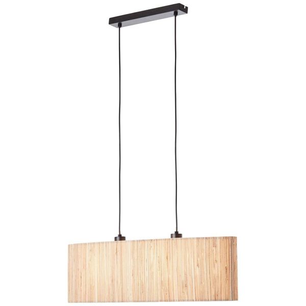 Brilliant Pendelleuchte "Wimea", Schwarz (Schwarz, Natur), 2, H: 120Cm, 1 Stk., Leuchten, 2Flg Schwarz/Natur, Pendelleuchte-image