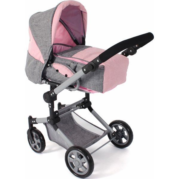 Kombi-Puppenwagen CHIC2000 "Jara, Melange Rosa", Grau (Melange Rosa), Puppenwagen, Kinderb:70Cm H:85Cm T:70Cm, Kunststoff, Polyester, Stahl, Zusammenklappbar, B:70Cm H:85Cm T:70Cm-image