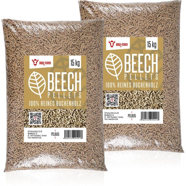 Bbq-Toro Pellet Di Faggio Al 100%, 30 Kg, Pellet Per Barbecue, Pellet Per Affumicatura, Legno Per Stufe, Faggio-image