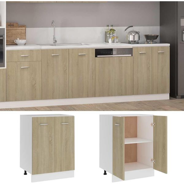 Vidaxl Armadio Base Rovere Sonoma 60X46X81,5 Cm Materiale A Base Di Legno-image