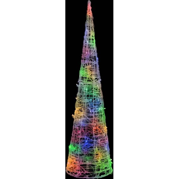 Vidaxl Led Cono Acrilico Decorazione Natalizia Piramide Colorata 120 Cm-image