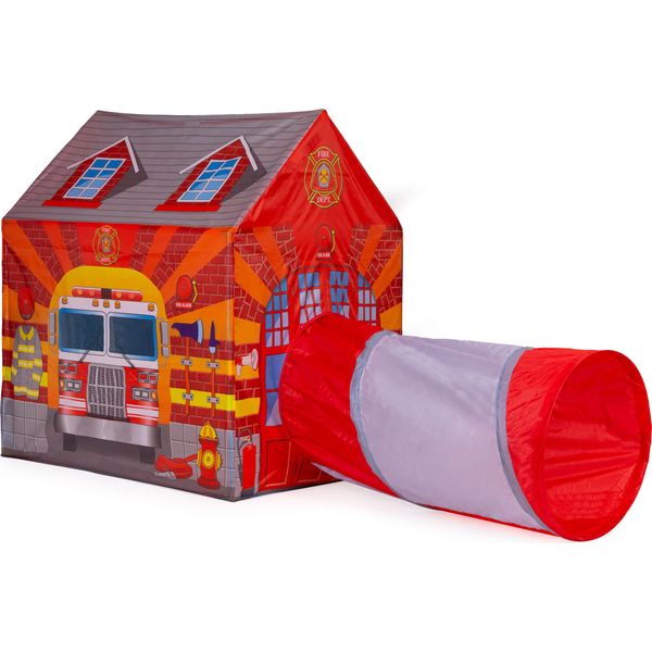 Tenda Con Tunnel Per Bambini Casa Dei Pompieri Parco Giochi Iplay-image