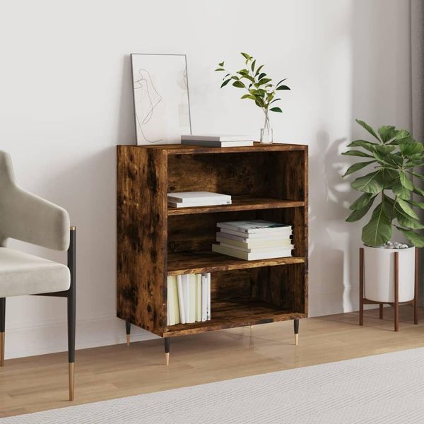 Vidaxl Credenza Rovere Affumicato 57X35X70 Cm Materiale A Base Di Legno-image