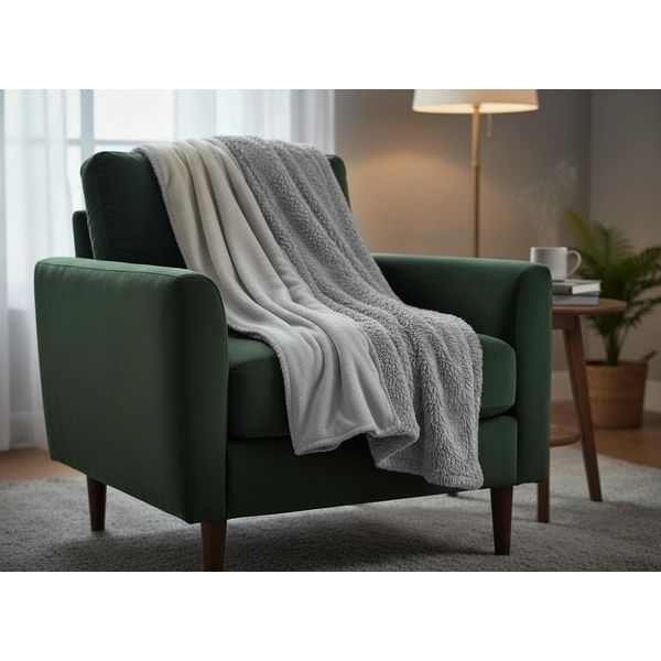 Eurofirany Coperta Da Soggiorno Coperta Da Divano Tedy Argento Grigio Chiaro 70X160 Cm Protezione Poltrona Coperta Da Divano Grigio Chiaro-image