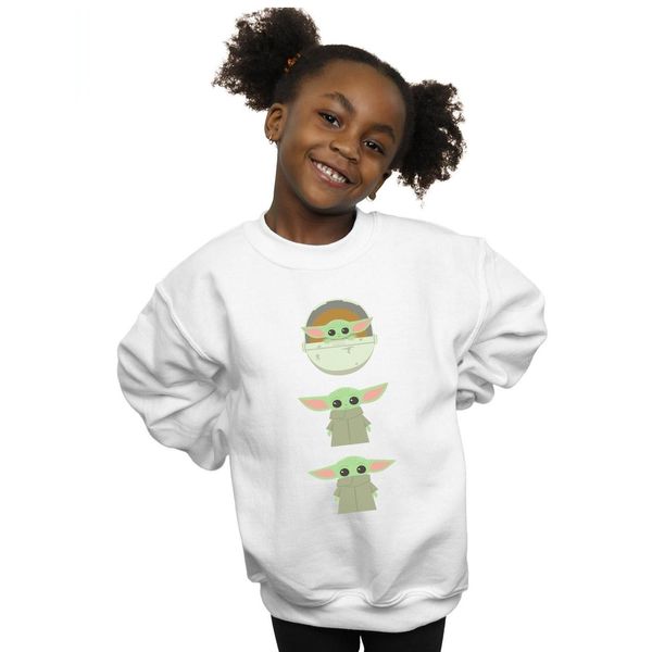 Star Wars - Felpa "The Mandalorian The Child"" Per Bambina BI37919 (104) (Bianco)"-image