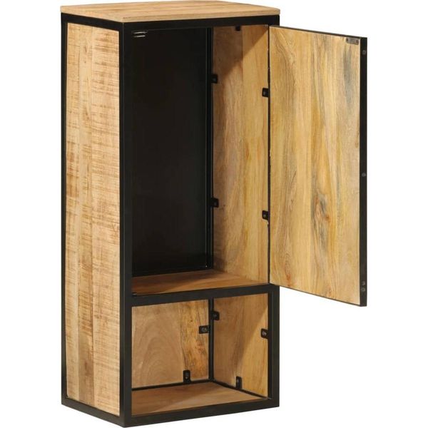 Vidaxl Mobile Da Bagno 40X27X90 Cm In Legno Massiccio Di Mango E Ferro-image