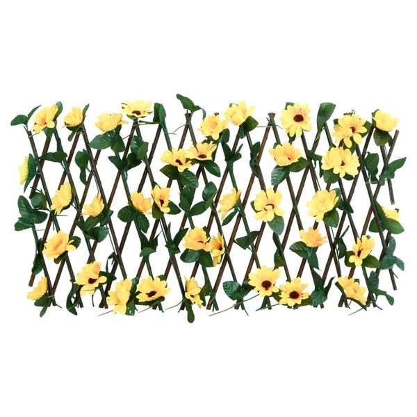 Vidaxl Traliccio Con Edera Artificiale Estensibile Giallo 180X20 Cm-image
